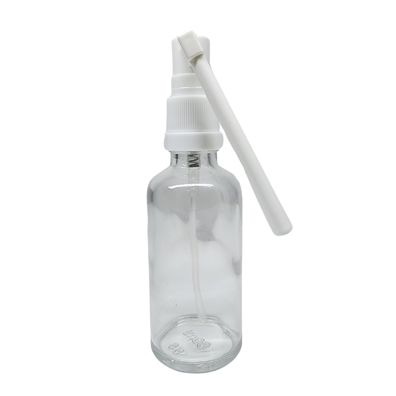 Clear Glass Aromatherapy Bottle 18mm Neck With Throat Sprayer