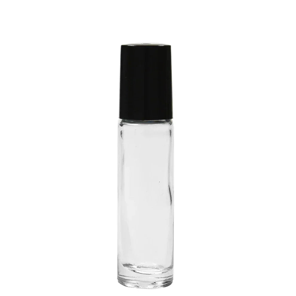 10ml Clear Glass Roller On Bottle With Glass Roll On Ball & Cap