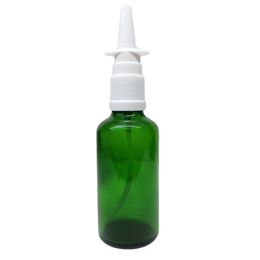 Green Glass Aromatherapy Bottle 18mm Neck With Nasal Sprayer