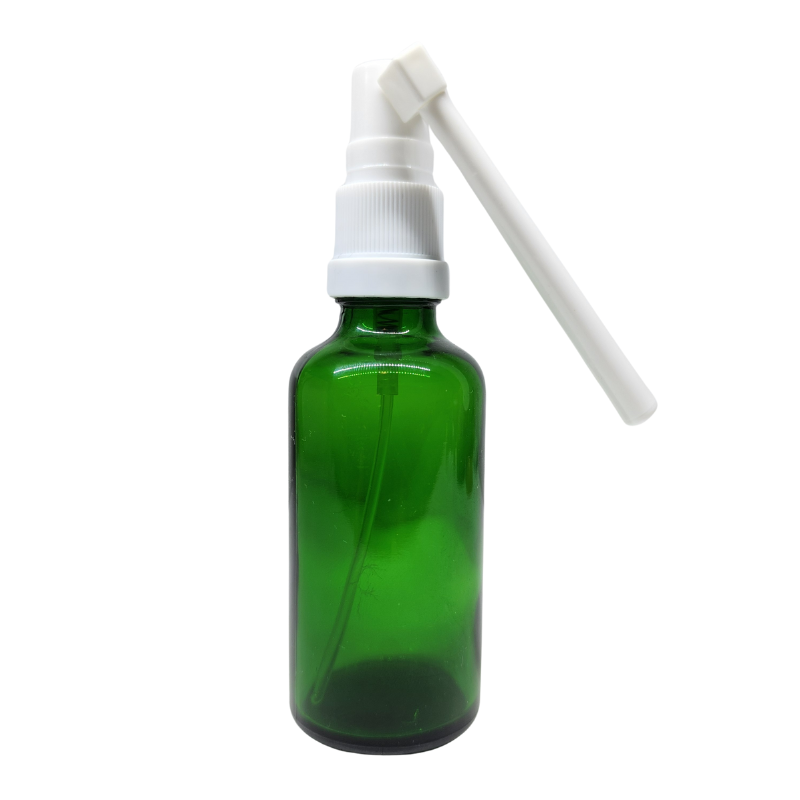 Green Glass Aromatherapy Bottle 18mm Neck With Throat Sprayer