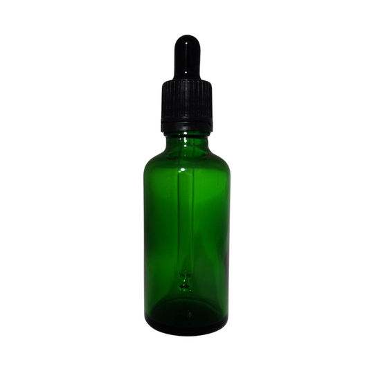 Green Glass Bottle 18mm Neck With Pipette Top Black