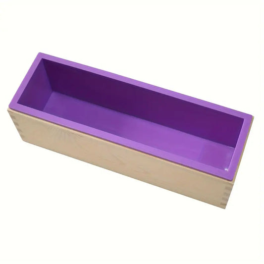 Silicone Soap Making Mold with Wooden Storage Box (28cm x 9cm x 7cm)