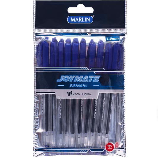 Marlin Joymate Transparent Medium Point Pens 10'S Blue (Sm1)