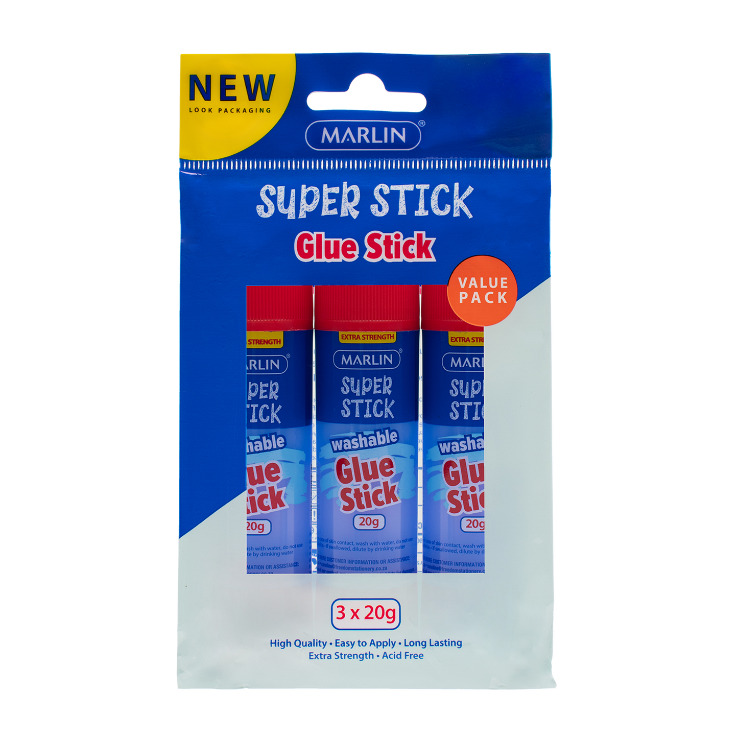 Marlin glue stick non-toxic 20g 3 VALUE PACK (SM133)