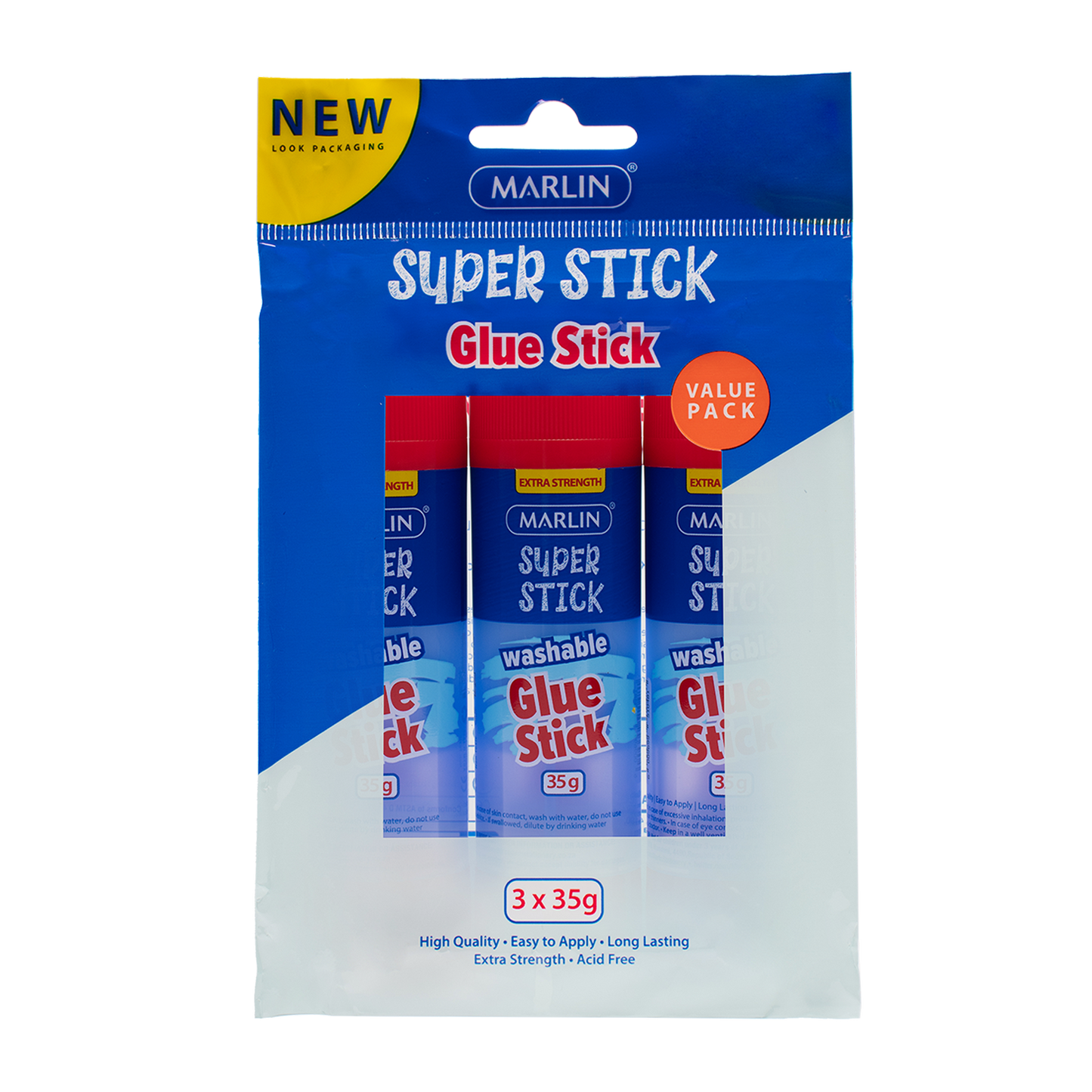 Marlin glue stick non-toxic 35g 3 VALUE PACK  (SM134)