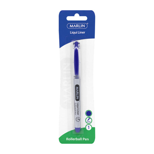 Marlin Liqui-Liners roller ball pens 0.7mm 1's Blue (SM138)