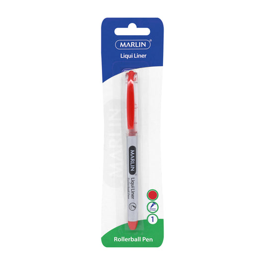 Marlin Liqui-Liners roller ball pens 0.7mm 1's Red (SM139)