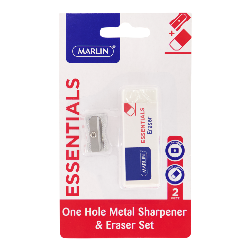 Marlin metal sharpener 1 hole + eraser 60 x 20 x 10mm (SM14)