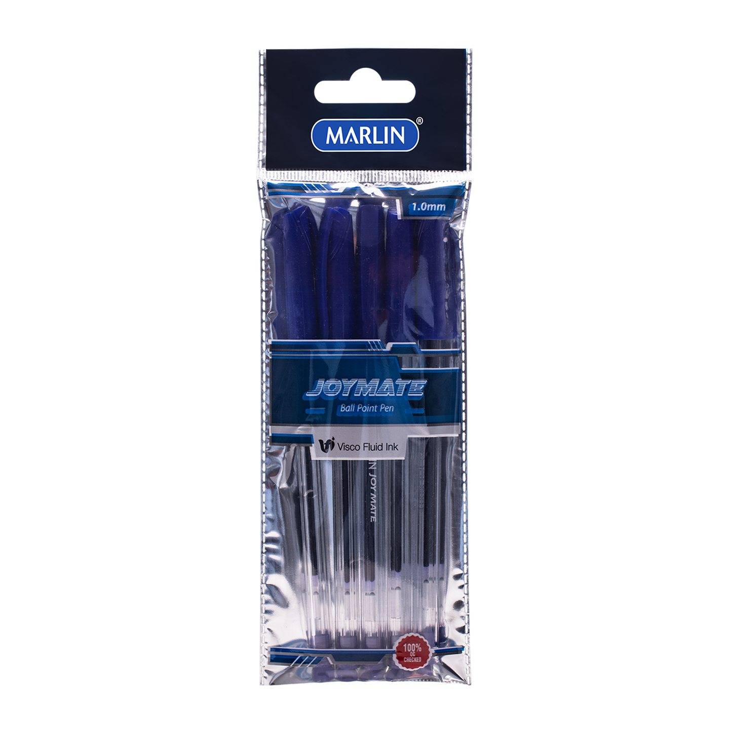 Marlin Joymate Blue Ballpoint Pens 5'S 1.0Mm In Polybag (Sm229)