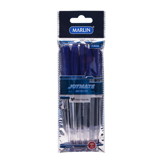 Marlin Joymate Blue Ballpoint Pens 5'S 1.0Mm In Polybag (Sm229)