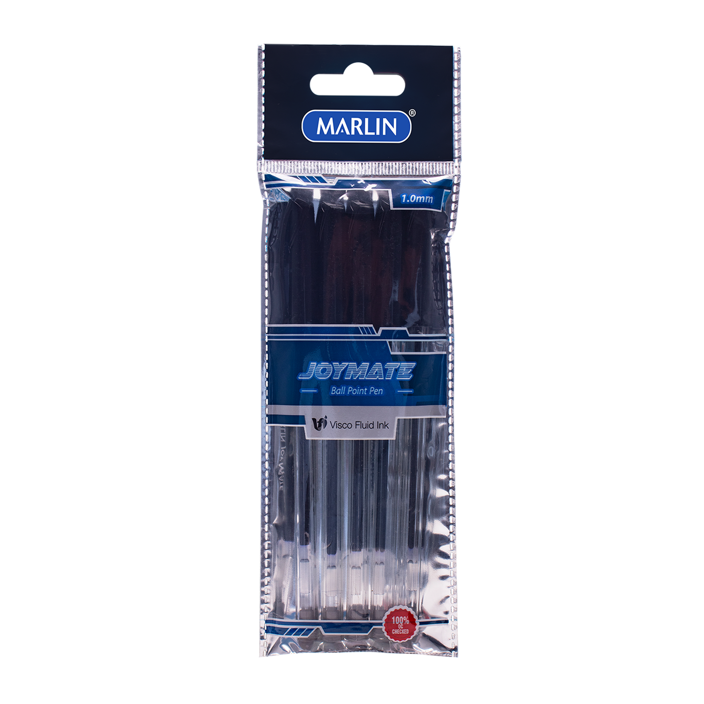 Marlin Joymate Black Ballpoint Pens 5'S 1.0Mm In Polybag (Sm230)