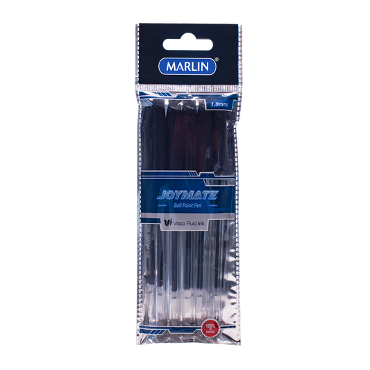 Marlin Joymate Black Ballpoint Pens 5'S 1.0Mm In Polybag (Sm230)