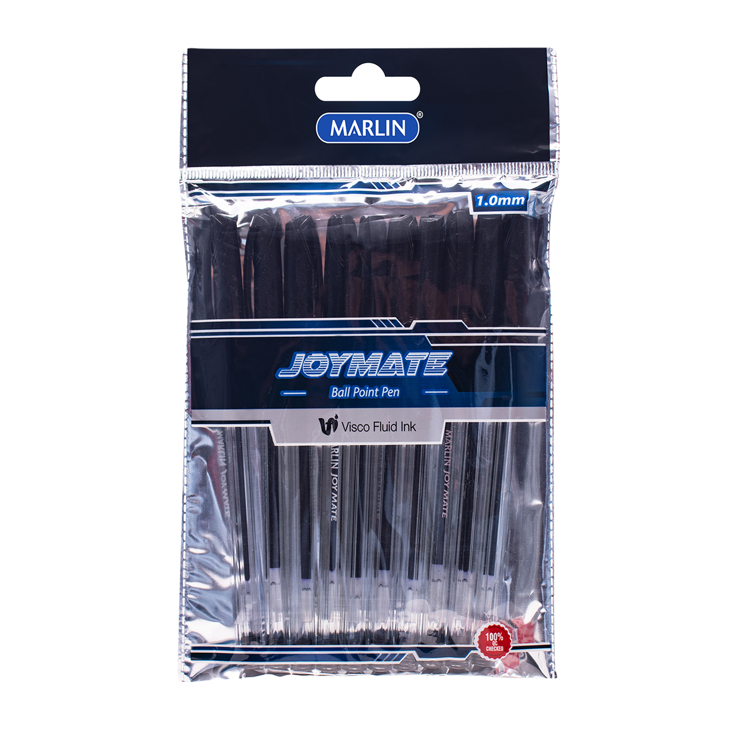 Marlin Joymate Transparent Medium Point Pens 10'S Black (Sm37)