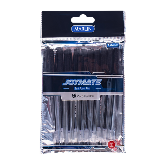 Marlin Joymate Transparent Medium Point Pens 10'S Black (Sm37)