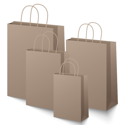 Self-Opening Kraft Bags with Twist Handles