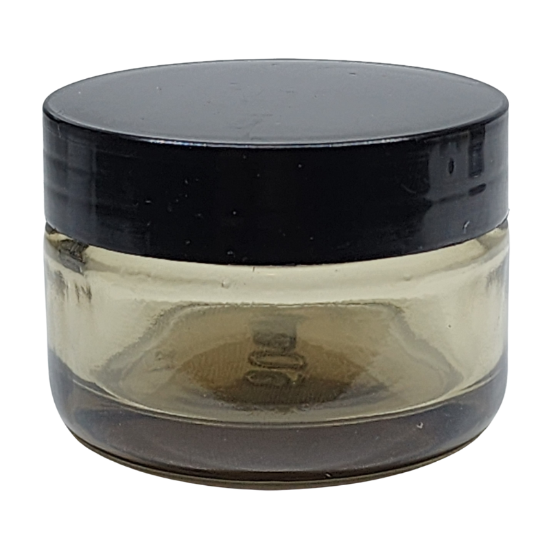 Tinted Glass Ointment Jar With Black  Cap