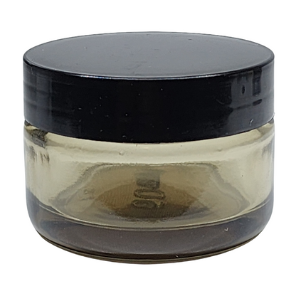 Tinted Glass Ointment Jar With Black  Cap