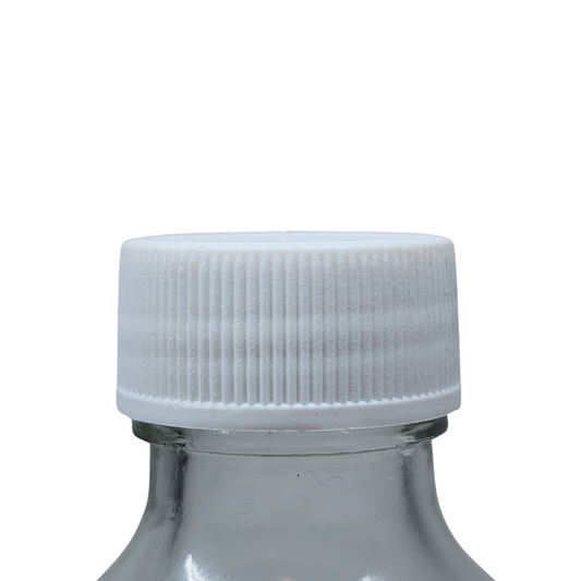 Screw Cap White For Glass Bottles With Liner 28mm Neck