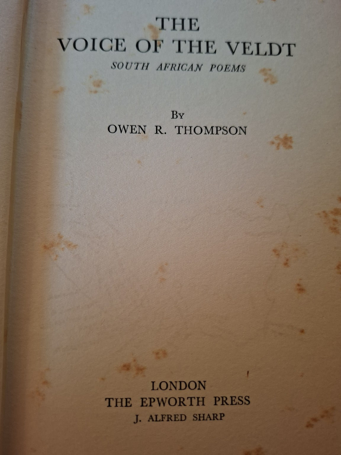 The Voice of the Veldt – Poems of South Africa (1930, Signed Copy) (Second Hand)