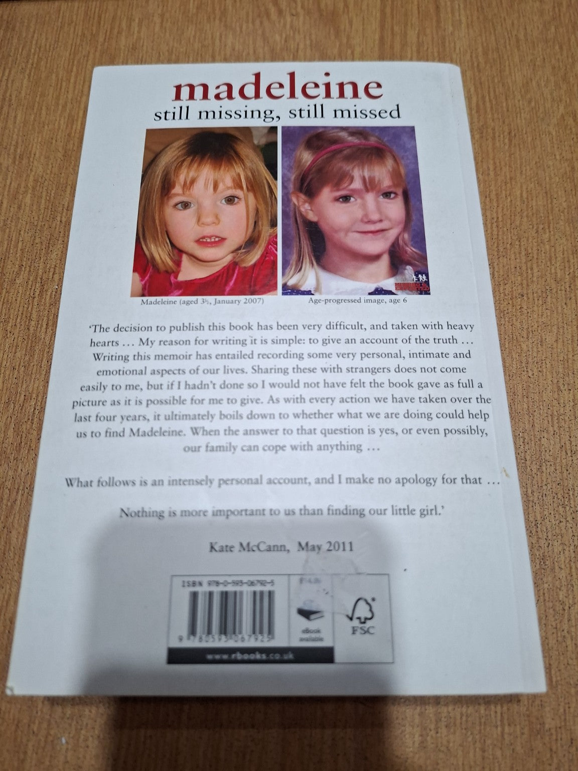 Madeleine — Kate McCann (Second Hand)