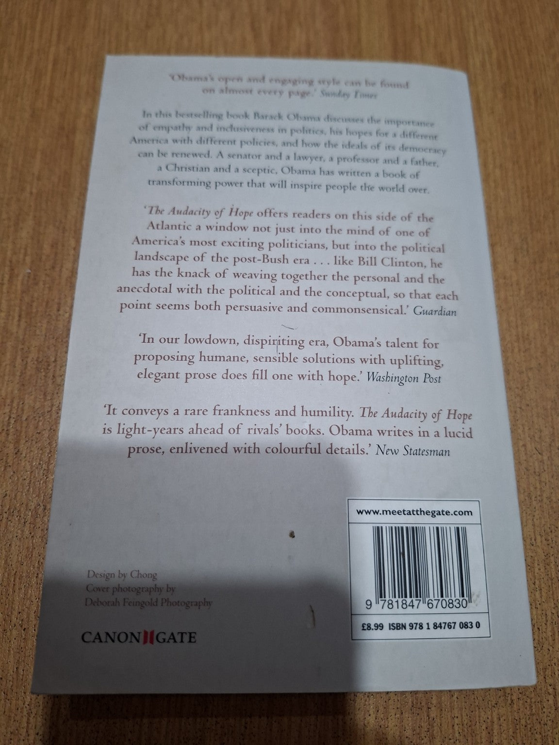 The Audacity of Hope — Barack Obama (Second Hand)