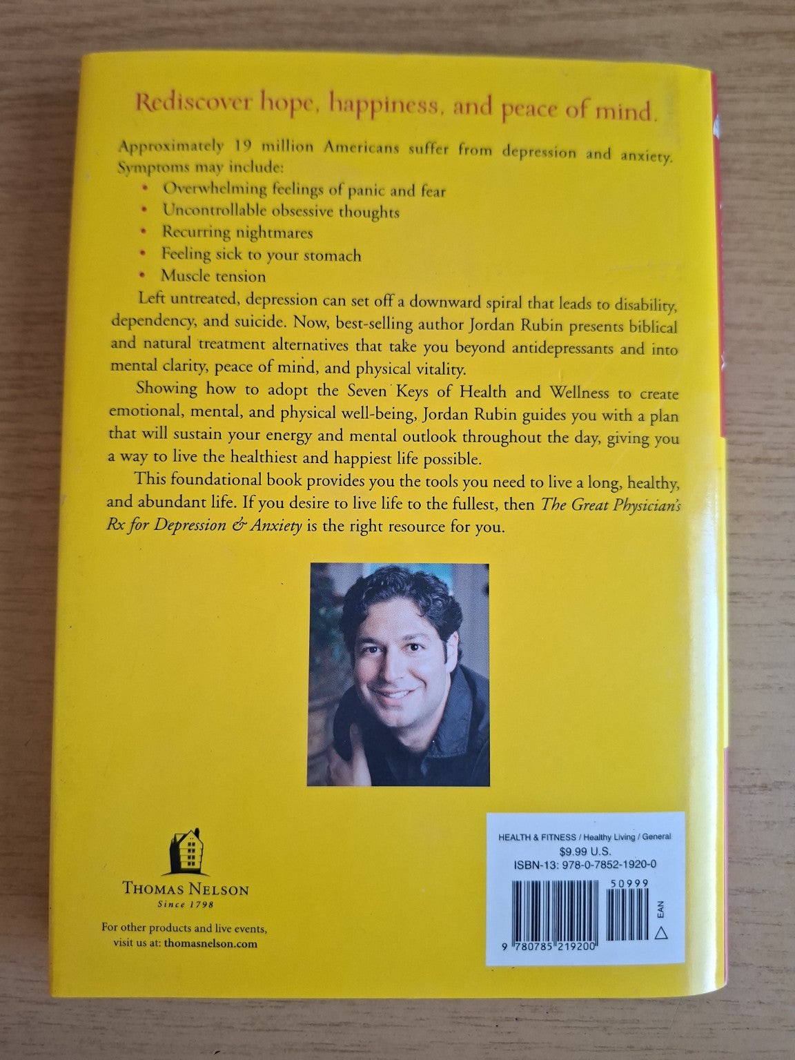 The Great Physician’s Rx for Depression & Anxiety by Jordan Rubin – Second Hand