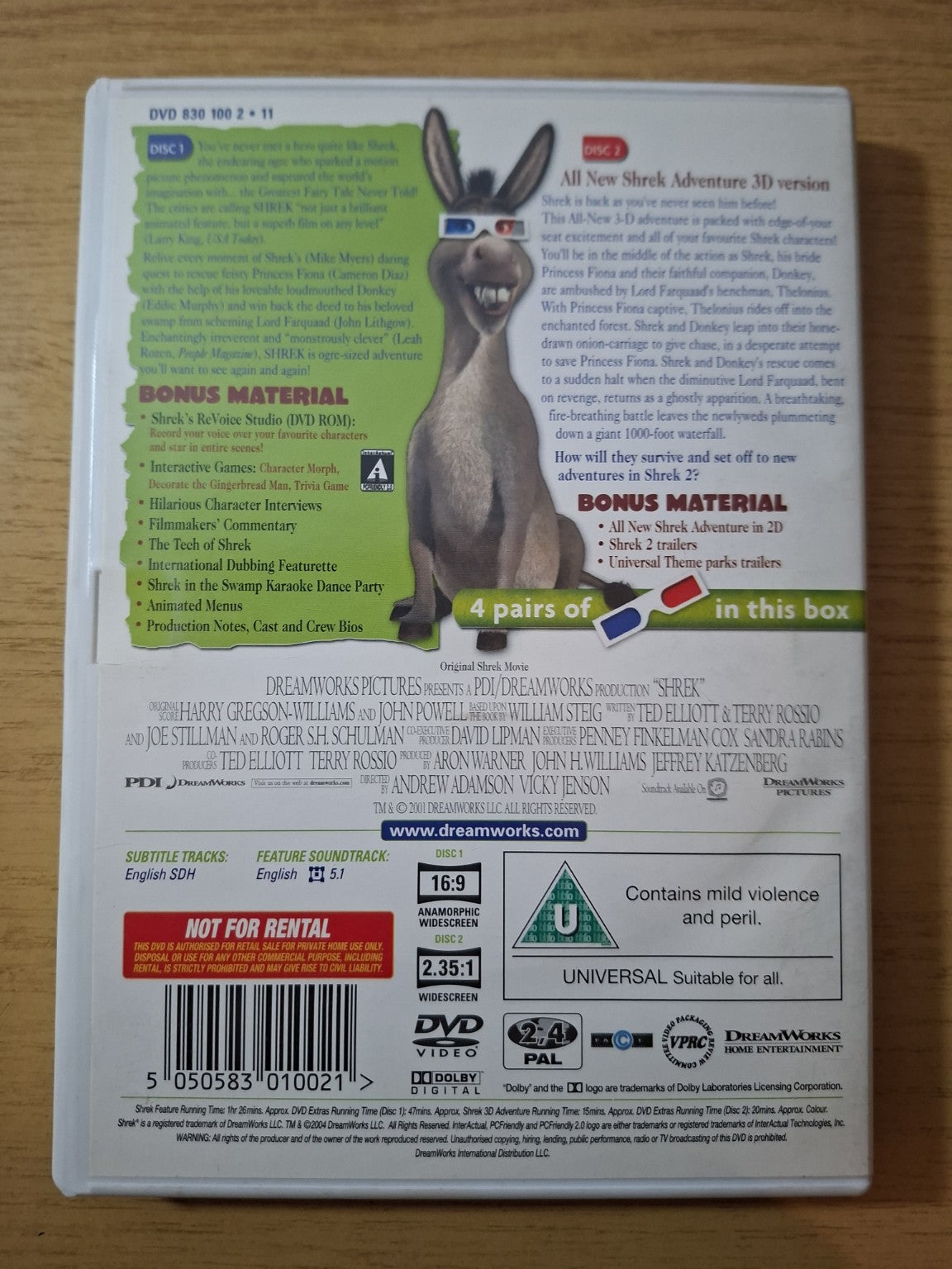 Shrek + Shrek 3D: The Story Continues (2-Disc DVD Set) – Second Hand