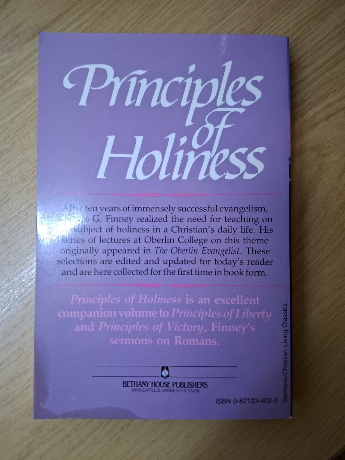 Principles of Holiness – Charles G. Finney (Second Hand)