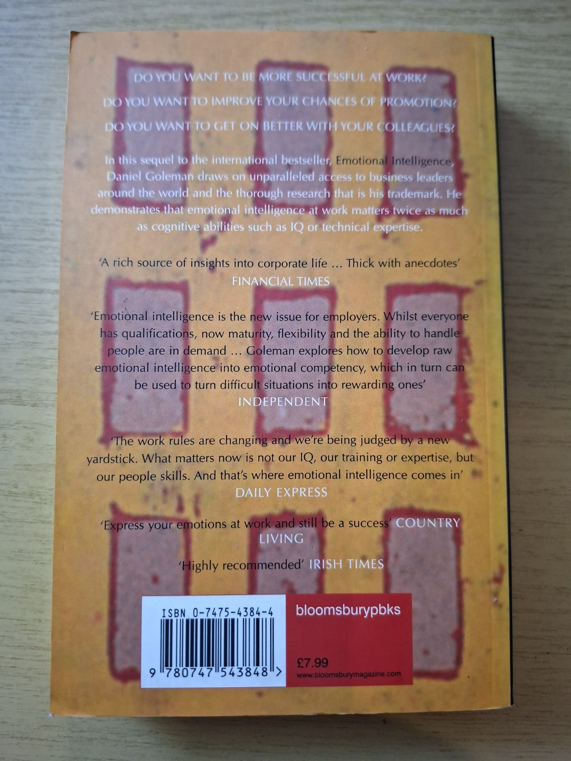 Working with Emotional Intelligence (Second Hand)